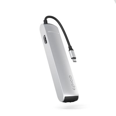 Epico 6v1 Slim Hub 8K s USB-C konektorom - strieborná