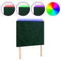vidaXL Čelo postele s LED tmavozelené 90x5x118/128 cm zamat