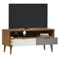 vidaXL TV skrinka MOLDE, hnedá 106x40x49 cm, borovicový masív