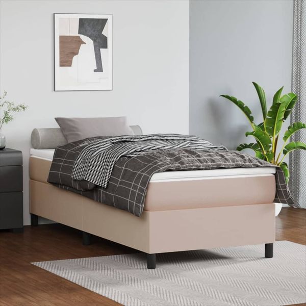 vidaXL Boxspring posteľ s matracom kapučínová 80x200 cm umelá koža