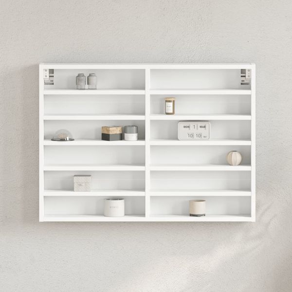 vidaXL Vitrína biela 80x8,5x58 cm kompozitné drevo