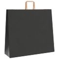 vidaXL Papierové tašky 50 ks s rúčkami, čierna, 54x15x49 cm