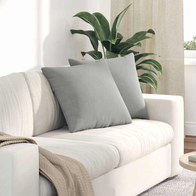 vidaXL Vankúše na pohovku 2 pcs Svetlosivá 50 x 50 cm látka
