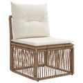 vidaXL Súprava záhradných pohoviek 7 ks Bežová a smotanovo biela