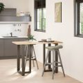 vidaXL Nohy barového stola v tvare T, 2 ks, čierne, 60x35x(90-91) cm, oceľové