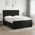 vidaXL Posteľ boxspring s matracom Čierna 140 x 190 cm Zamat