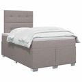 vidaXL Posteľ boxspring s matracom Sivohnedá 120 x 200 cm Látka