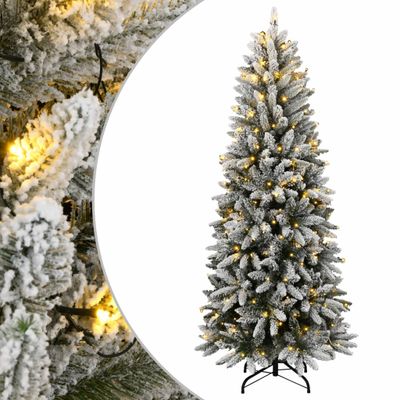 vidaXL Umelý vianočný stromček 300 LED a snehové vločky 180 cm