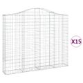 vidaXL Oblúkové gabiónové koše 15 ks 200x30x160/180 pozinkované železo
