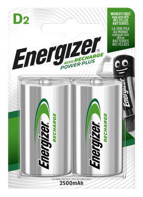 Energizer Power Plus D veľký monočlánok 2500mAh 1,2V 2ks E300322002