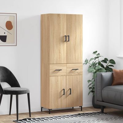 vidaXL Vysoká skrinka dub sonoma 69,5x34x180 cm spracované drevo