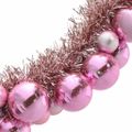 vidaXL Vianočný guľový girland LED Ružová 186 cm Polystyrén