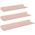 vidaXL Závesná polica 3 ks Ružová 40 x 9 x 2,5 cm Oceľ