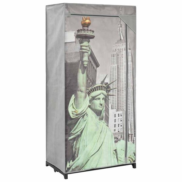 vidaXL Šatník dizajn mesta New York 75x45x160 cm látkový