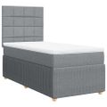 vidaXL Posteľný rám boxsping s matracom bledosivý 80x200 cm látka