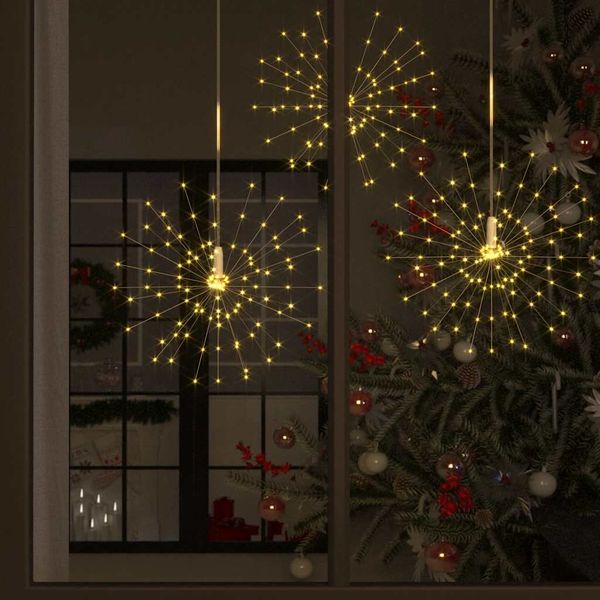 vidaXL Vonkajšie vianočné prskavky 4 ks, teplá biela 20 cm, 560 LED