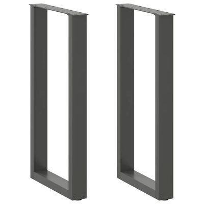 vidaXL Nohy barového stola v tvare U, 2 ks, antracitové, 50 x (90-91) cm, oceľové