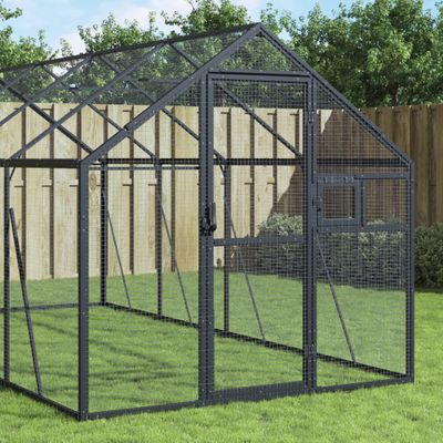 vidaXL Voliéra antracitová 1,79x6x1,85 m hliník
