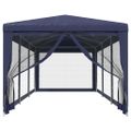 vidaXL Párty stan s 8 sieťkovanými bočnými stenami modrý 3x9 m HDPE