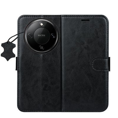 Smart Luxe leather case for Honor Magic 8 Lite black