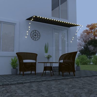 vidaXL Zaťahovacia markíza s LED 350x150 cm antracitová