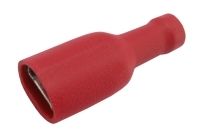 Zdierka faston 6.3mm izol., vodič 0.5-1.5mm  červená