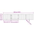 vidaXL Brána pre psa s dverami sklad. 4pan. biela 320cm topoľové drevo