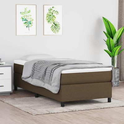 vidaXL Posteľný rám s boxspringom tmavohnedá 90x190 cm látka