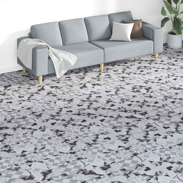 vidaXL Podlahové dosky 18 pcs Biely 5,26 m² PVC