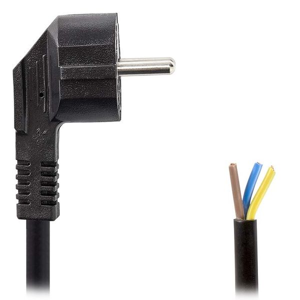 Nedis CEGL10700BK30 - Napájecí Kabel  | Typ F Zástrčka | Open | Úhlový | Přímý | 3 m | Černá Kabel, napájecí, zástrcka F na otevrený kabel, uzemnený, 3m, cerný