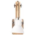 vidaXL Nástenná lampa, industriálny štýl, biela, okrúhla E27