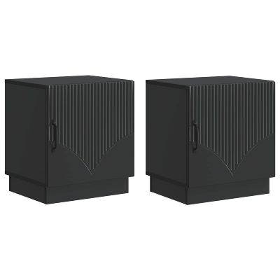 vidaXL Nočný stolík 2 pcs Čierna 43 x 34,5 x 47 cm Kompozitné drevo