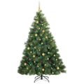 vidaXL Umelý vianočný stromček s 300 LED-i Zelená 210 cm PE a PVC