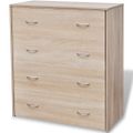 vidaXL Skrinka so 4 zásuvkami 60x30,5x71 cm, farba dubového dreva