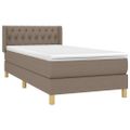 vidaXL Posteľný rám boxsping s matracom sivohnedý 90x200 cm látka