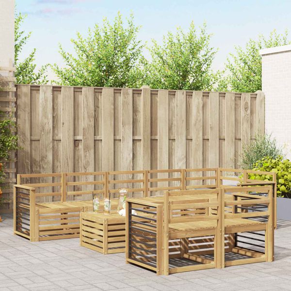 vidaXL Záhradná súprava gaučov 9 pcs Biela 59 x 59 x 37 cm