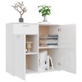 vidaXL Komoda, lesklá biela 80x36x75 cm, kompozitné drevo