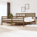 vidaXL Posteľný rám medový 180x200 cm Super King masívne drevo