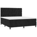 vidaXL Posteľný rám boxspring s matracom čierny 160x200 cm zamat