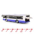 Autobus ktorý hlási zastávky česky 28 cm modrý