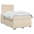 vidaXL Posteľ boxspring s matracom Krémová 120 x 200 cm Látka