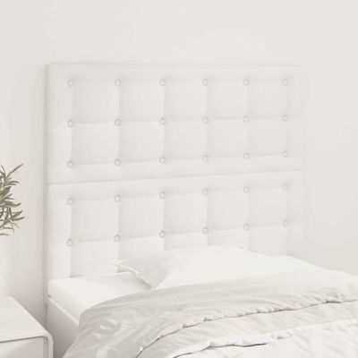 vidaXL Čelo postele biele 80x5x118/128 cm umelá koža
