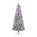 vidaXL Umelý Sklápací Vianočný Stromček 300 LED Zelená a biela 180 cm