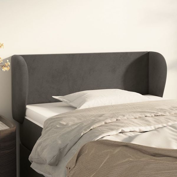 vidaXL Čelo postele so záhybmi tmavosivé 83x23x78/88 cm zamat