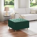 vidaXL Ottoman s Úložným Priestorom Tmavozelená 80 x 80 x 45 cm Zamat