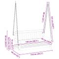vidaXL Hojdačka do záhrady 2 -Seater 110 x 56 x 58,5 cm Prírodná