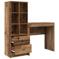 vidaXL Stôl Staré drevo 125,5 x 40 x 127 cm 2 ks