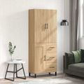 vidaXL Vysoká skrinka dub sonoma 69,5x34x180 cm spracované drevo
