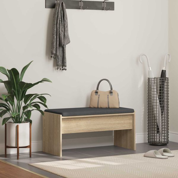 vidaXL Predsieňová lavica s vankúšom Sonoma dub 83 x 38 x 40 cm