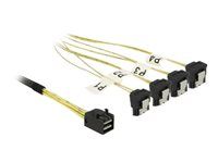 Kábel SATA/SAS - SAS 6Gbit/s - 4 x Mini SAS HD (SFF-8643) (Z) do SATA (R) uhlový - 50 cm